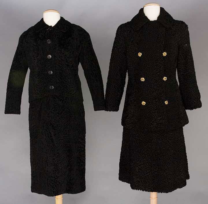 TWO BLACK LAMB DINNER SUITS, 1950-1960s (1 of 9)