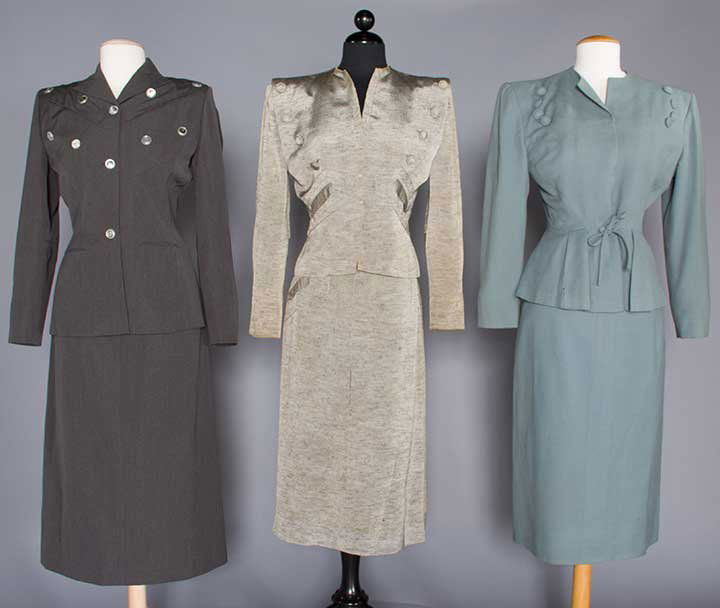 THREE GILBERT ADRIAN SKIRT SUITS, 1940s (1 of 10)