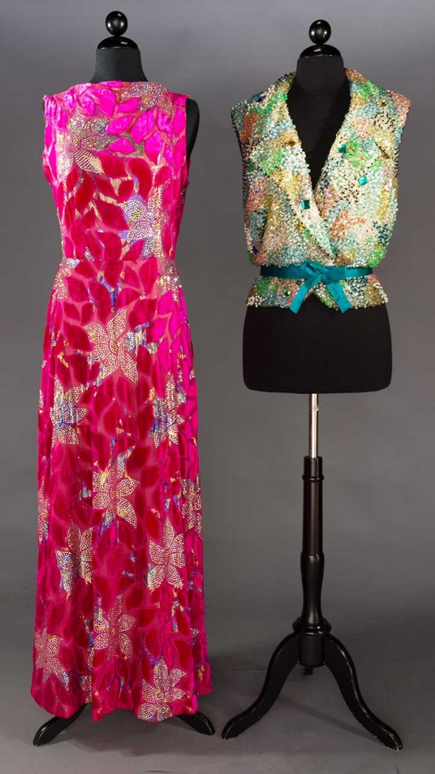 TWO JEWELED EVENING GARMENTS, 1960s (1 of 8)