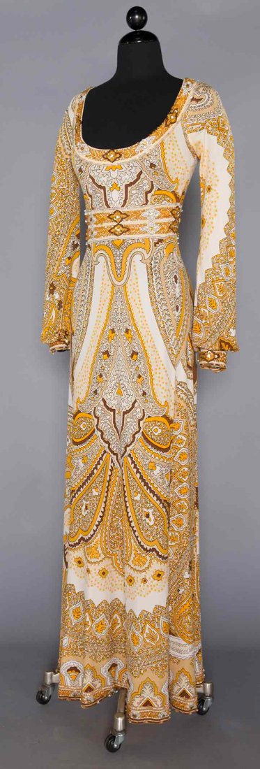 LEONARD JEWELED EVENING GOWN, PARIS, 1970s (1 of 4)