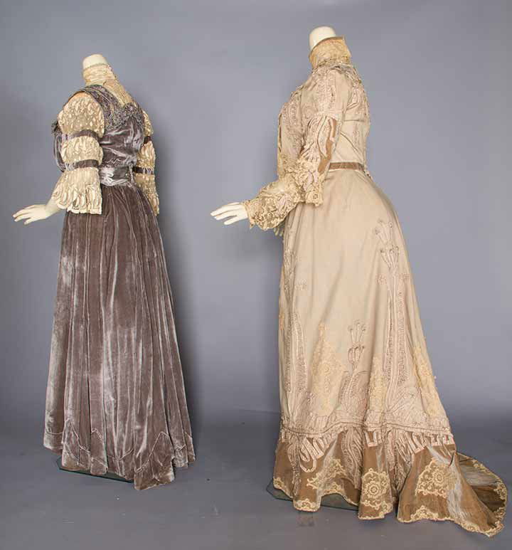 TWO GREY TEA GOWNS, c. 1905 (1 of 8)