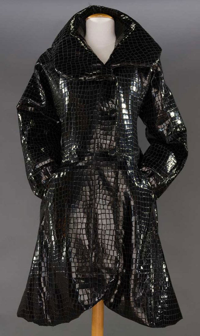 ARMANI PATENT LEATHER & FUR COAT (1 of 7)