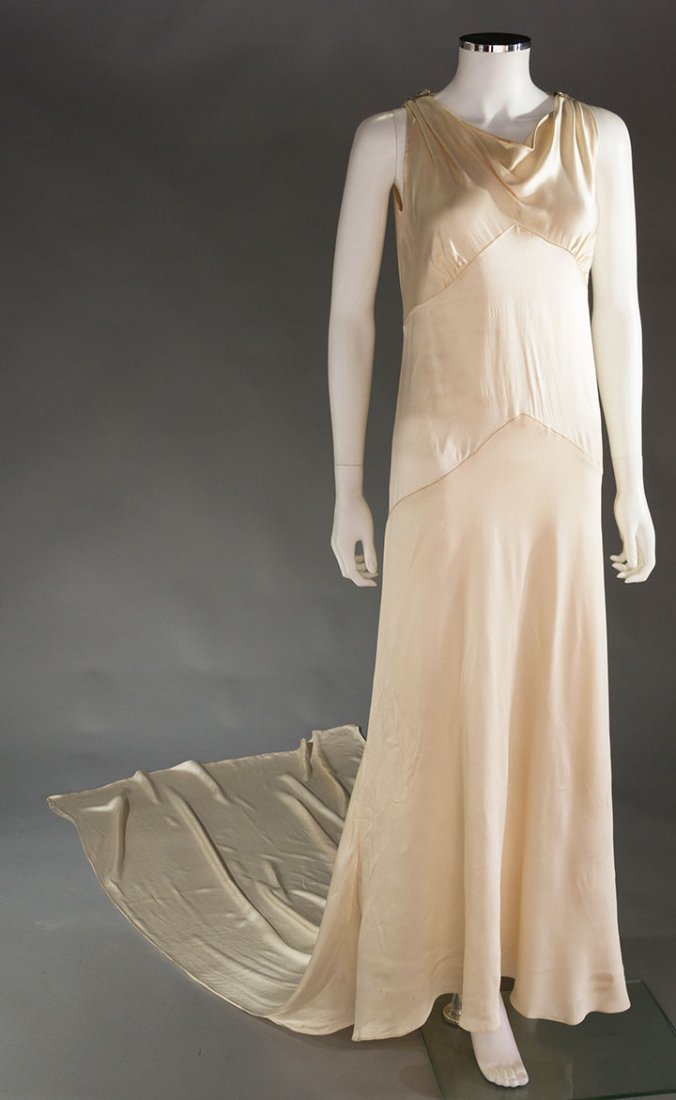 SILK CHARMEUSE EVENING GOWN, 1930s (1 of 9)