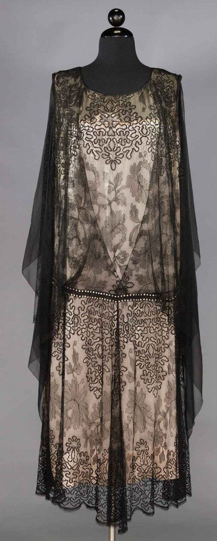 SILK & LACE EVENING GOWN, 1920s (1 of 10)