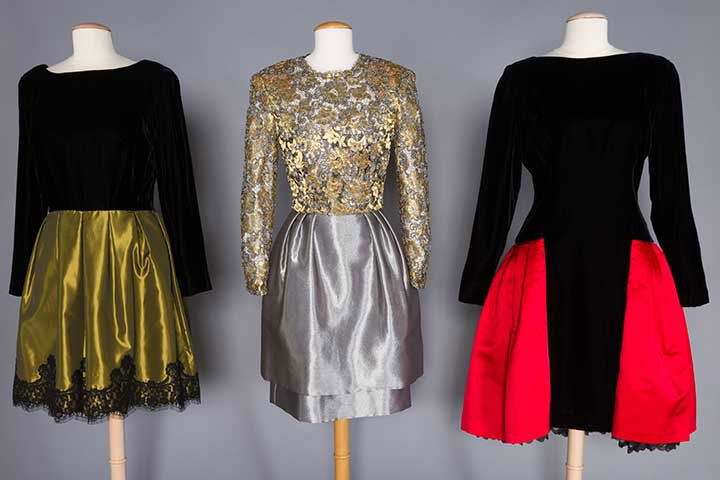 THREE DESIGNER PARTY DRESSES, 1985-1990 (1 of 6)
