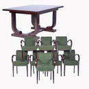 1427: E. JACQUEMIN Rosewood veneer extension dining