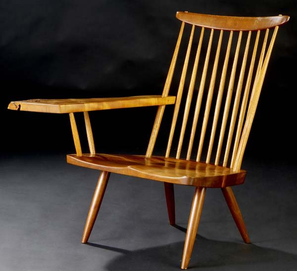 GEORGE NAKASHIMA Walnut lounge chair with free-edge