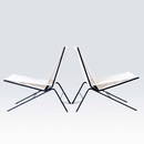 1151: ALLEN GOULD Pair of String chairs on tubular blac