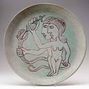 1156: SCHEIER Charger depicting Adam and Eve outlined i