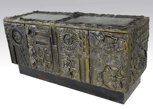 PAUL EVANS Sculpted Bronze four-door sideboard with - 3
