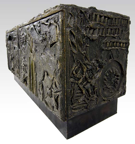 PAUL EVANS Sculpted Bronze four-door sideboard with - 5