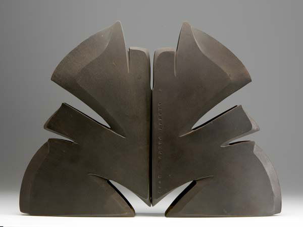 ALBERT PALEY Pair of steel bookends, 1993. Stamped: ALBERT PALEY Pair of steel bookends, 1993. Stamped ALBERT PALEY 1993, numbered 4/10. Each: 9" x 13" x 3"