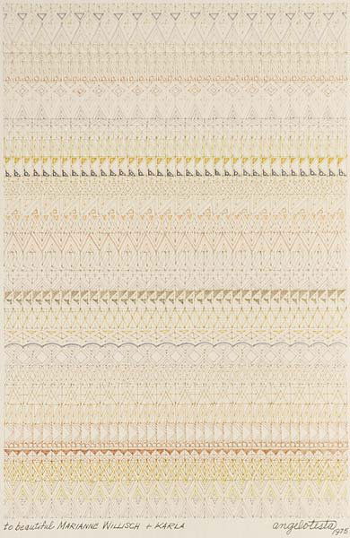 Angelo Testa (American, 1918-1984) Untitled, 1975;: Angelo Testa (American, 1918-1984) Untitled, 1975; Ink on illustration board (framed); Signed and dated; 19 5/8" x 14 5/8" (sight); Provenance: Private Collection, Boston