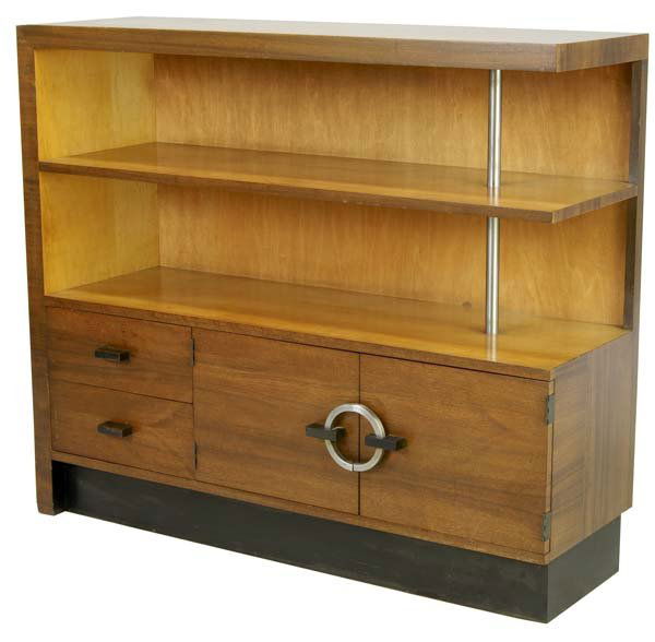 GILBERT ROHDE / HERMAN MILLER East Indian laurel c: GILBERT ROHDE / HERMAN MILLER East Indian laurel cabinet with two doors and two drawers. Herman Miller foil label. 41" x 48" x 15"