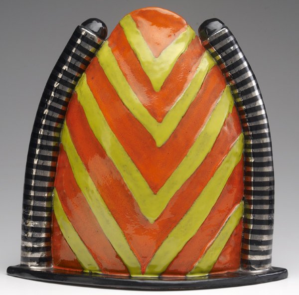 HOWARD KOTTLER Glazed earthenware sculptural vessel: HOWARD KOTTLER Glazed earthenware sculptural vessel, "Hustler's Delight," 1967. (Provenance: The Derek Mason and Daniel Jacobs Collection.) Signed Kottler. 13 1/4" x 14"