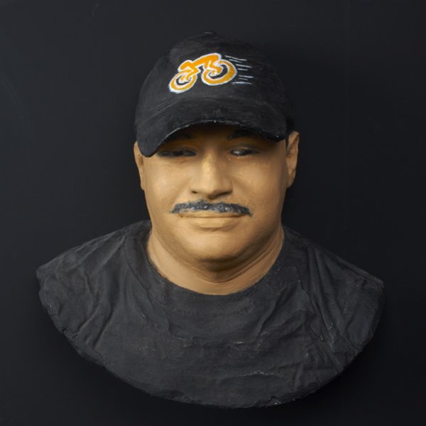 John Ahearn (American, b. 1951) LA II portrait, 19: John Ahearn (American, b. 1951) LA II portrait, 1986; Plaster; Signed, dated and inscribed "To LA"; 17" x 17" x 9"; Provenance: the artist; Private Collection, New York