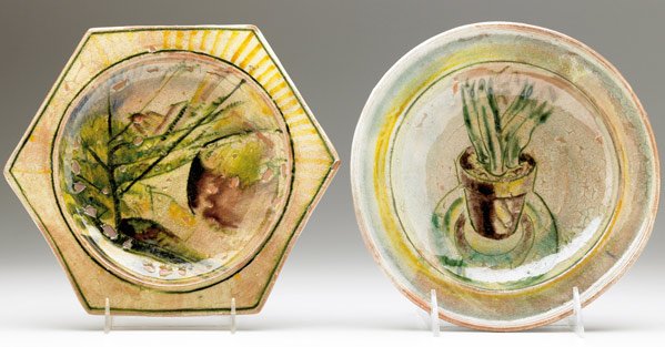 HENRY VARNUM POOR Two faience plates