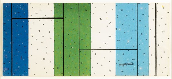 Angelo Testa (American, 1918-1984) #278 Illustrati: Angelo Testa (American, 1918-1984) #278 Illustration, 1950; Colored inks on paper (framed); Stamped signature; 6 1/2" x 14 1/4" (sheet); Provenance: Red/Dot Gallery, New York (label on verso); Private