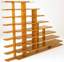800: FRENCH Mahogany stepped shelving unit