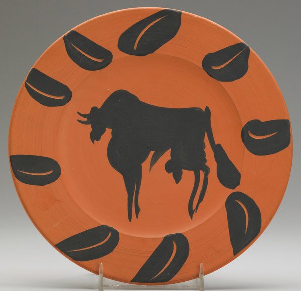 PICASSO / MADOURA Terra cotta bull plate A.R. 394