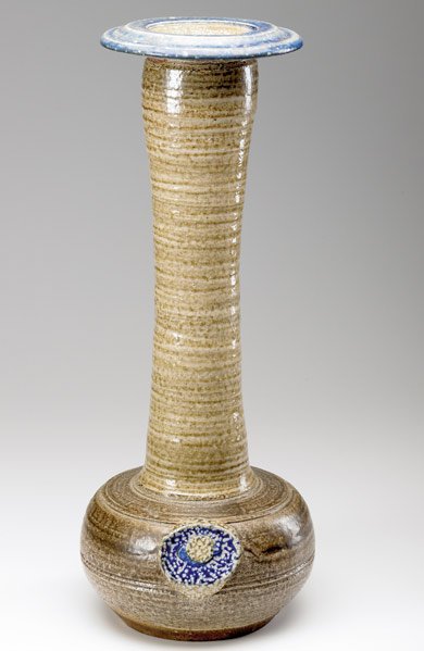 KAREN KARNES Tall salt-glazed stoneware vase 