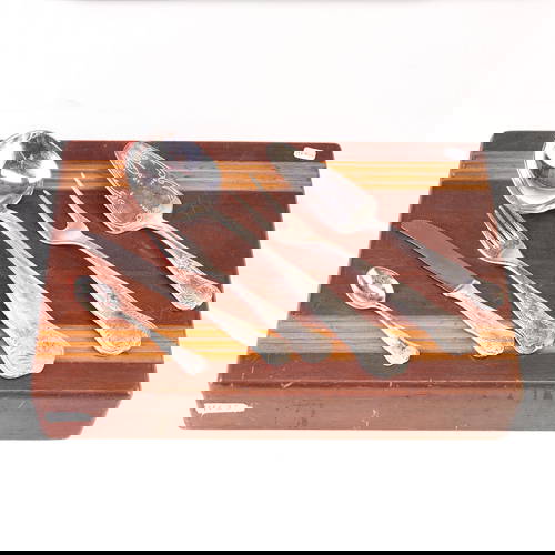 72 Piece Italian Flatware Set, 800 Silver, Includin