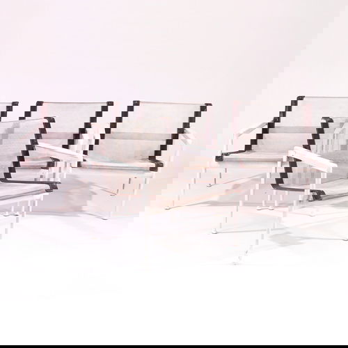 Richard Schultz/Knoll, four "Leisure Group" armcha: Richard Schultz/Knoll, four "Leisure Group" armchairs with white enameled metal frames, mesh seats and backs. Unmarked. 26" x 26" x 26"