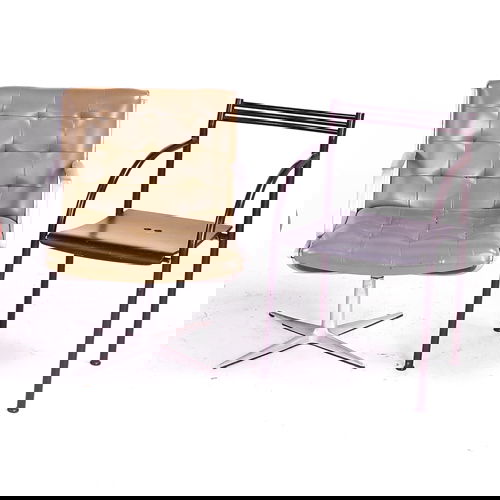 Philippe Starck arm chair along with Charles Poll: Philippe Starck arm chair along with Charles Pollock for Knoll aluminum office chair on swivel base, 31" x 24" x 21"