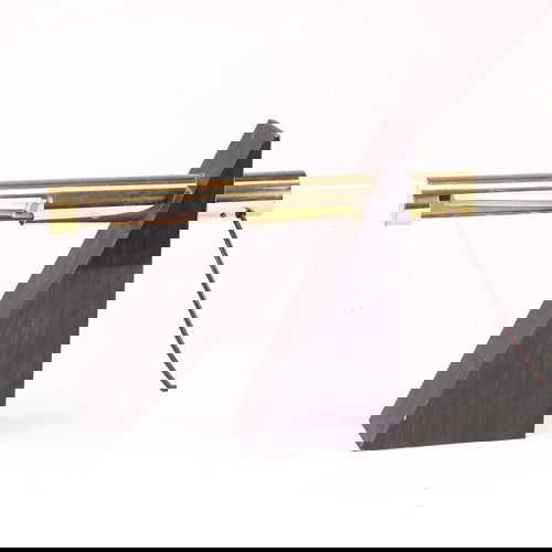 Robert Sonneman for George Kovac brass and marble: Robert Sonneman for George Kovac brass and marble desk lamp. Nicks, and some wear. Marked. 14" x 18"