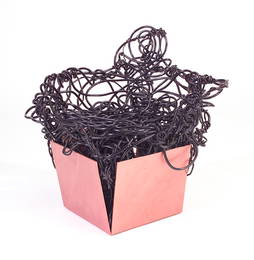 94: FORREST MYERS Small armchair with tubular black met