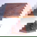 811: JAMES MARTIN Walnut pedestal side table with free-