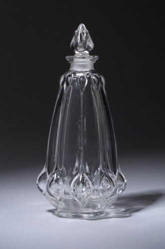 LALIQUE "Olives" perfume bottle, circa 1: LALIQUE "Olives" perfume bottle, circa 1950 (post-war version). Engraved Lalique France. M p. 326, No. 483. Ht. 4 1/4 in (11 cm)