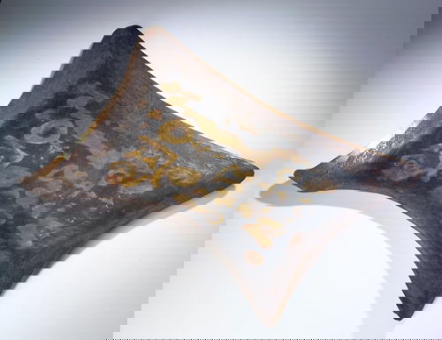 ED WIENER Large biomorphic brass tray with etched: ED WIENER Large biomorphic brass tray with etched abstract forms to center. (Purchased in 1984 from Mark Isaacson of Fifty/50.) Unmarked. 31" x 24"