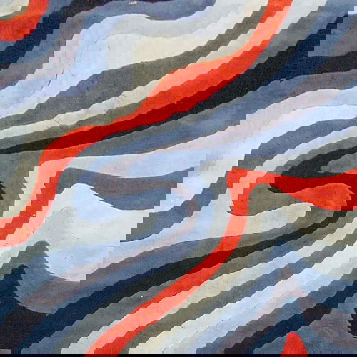 EDWARD FIELDS Room-size rug with overall swirl pat: EDWARD FIELDS Room-size rug with overall swirl pattern. Marked on selvage. 20' x 108"