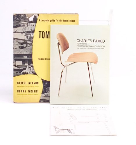 Three Museum of Modern Art publications: Three Museum of Modern Art publications on modern design: MoMA bulletin dated 1946, Dept. of Industrial Design, illustrating designs of Charles Eames, Eva Zeisel, Edward Wormley, et al; a monograph on