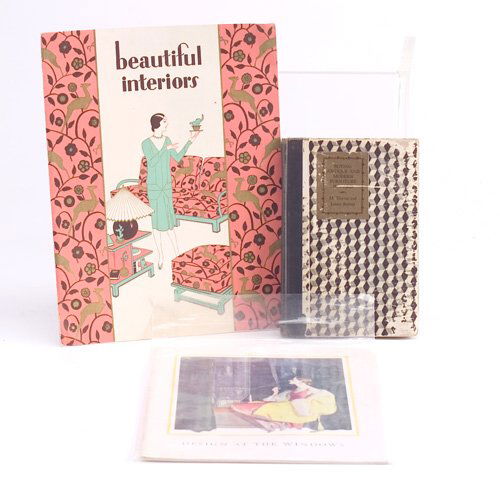 Three books/catalogues on early American: Three books/catalogues on early American Art Deco design: "Beautiful Interiors," by Edgar Jenney, pub. S. Karpen & Bros., 1929, illustrates designs by Kem Weber for Karpen; "Buying Antiques and Modern