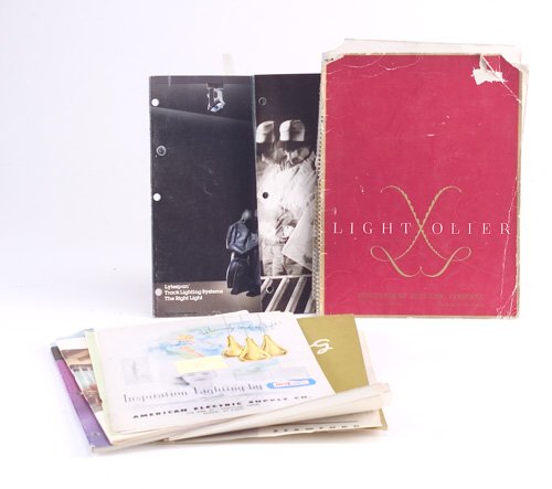 Catalogue of Stamford Lighting (Harry Gi: Catalogue of Stamford Lighting (Harry Gitlin Company) with black and white photographs of modern table and ceiling lamps, c. 1955; two catalogues by Moe Lighting, c. late 1950s; large catalogue by Lig