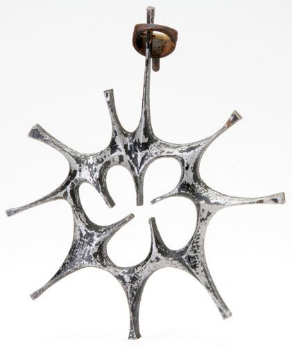 PAUL EVANS Cast aluminum door knocker. Produced for: PAUL EVANS Cast aluminum door knocker. Produced for Raymor. (This is a very rare example of Paul Evans' work.) 10" x 9 1/2"