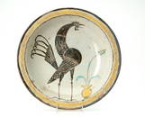 214: WILHELM HUNT DIEDERICH Large faience bowl painted