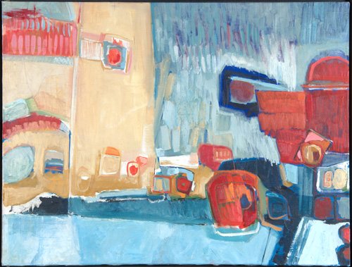 Peter Busa, Untitled, oil on canvas, 36 1/4" x 48": Peter Busa, Untitled, oil on canvas, 36 1/4" x 48", signed "Busa" on verso, framed, Provenance: Private Collection, Peter Busa (American, 1914-1985)