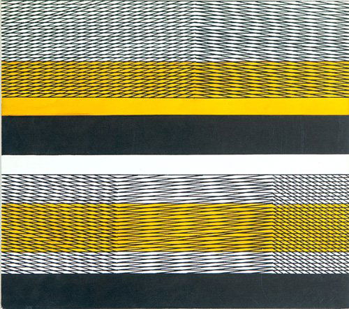 Angelo Testa, (two works of art) Untitled (Black,: Angelo Testa, (two works of art) Untitled (Black, White and Yellow), ink on illustration board, 11" x 17 3/4", framed; Untitled (Black, White and Yellow), ink on illustration board, 15 7/8" x 17 7/8",