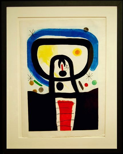 Joan Miro "Equinoxe": Joan Miro (1893-1983) aquatint, etching and carborundum in colours entitled "Equinoxe" #11/75 signed in pencil, the image measuring 41" x 29", last sale date 10/29/2010 Sotheby's, reference: Fig 428 i