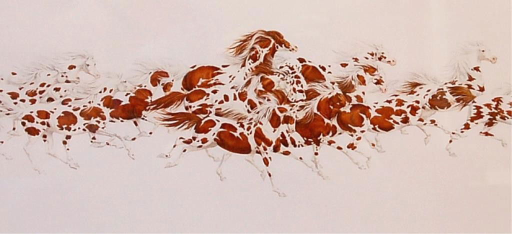 Bev Doolittle "When The Wind Had Wings" litho: Bev Doolittle Lim. Ed. lithograph "When The Wind Had Wings" very nicely framed and matted, signed and numbered in pencil lower right, C.O.A. on the reverse