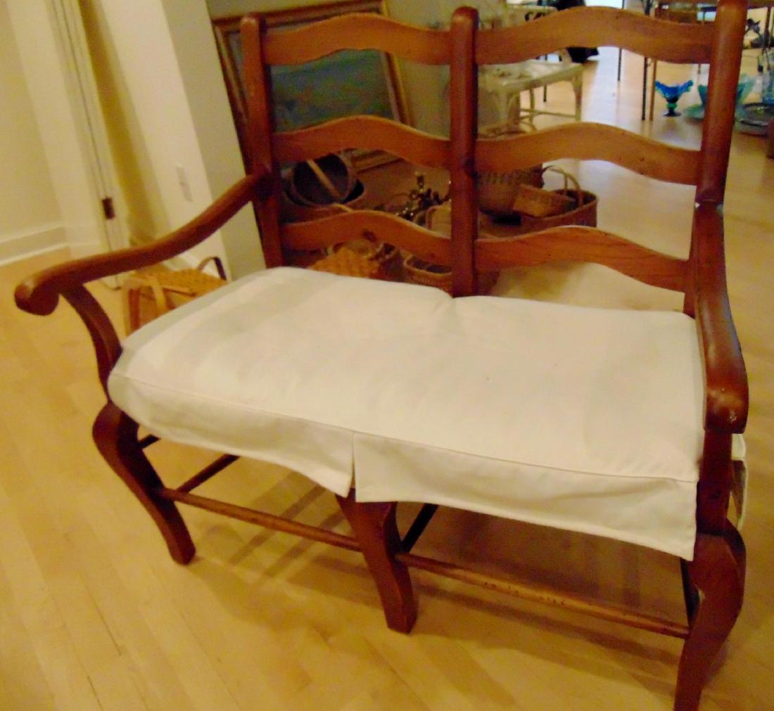Country French Bench Rush Seat Jun 27 2019 Cedarburg Auction