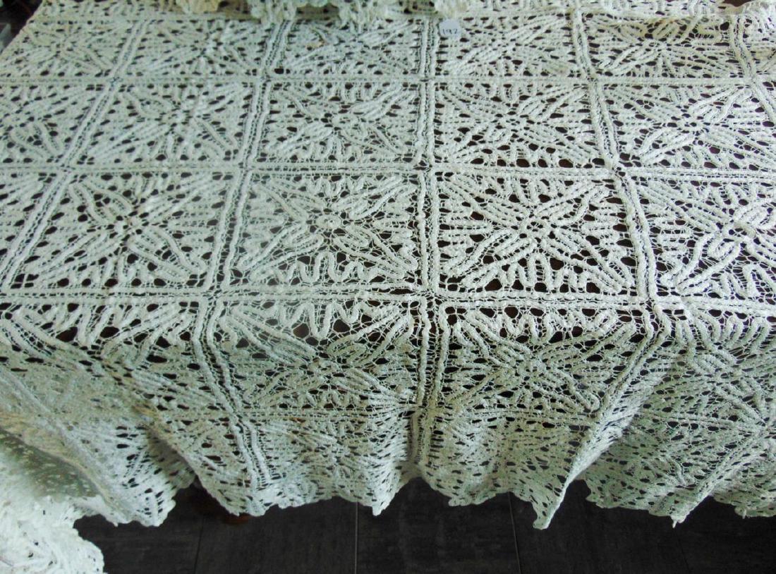 Battenburg Table Runner: Outstanding oversized Battenburg table runner in excellent condition (76"l x 41" w).