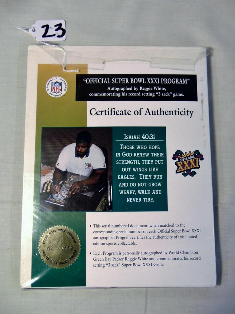 Autographed Reggie White Official Super Bowl XXXI Game (1 of 2)