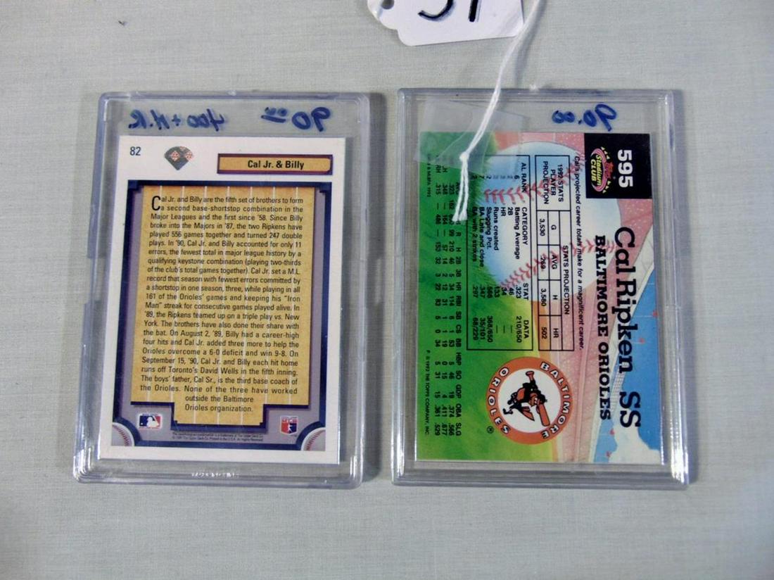 2-Autographed Cal Ripkin Jr. Baseball Cards; hand (1 of 1)