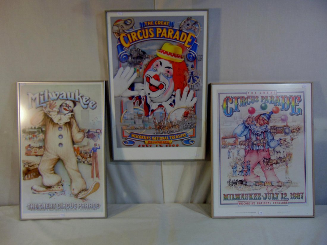 Lot of 3 Original Milwaukee Circus Parade Posters (1 of 4)