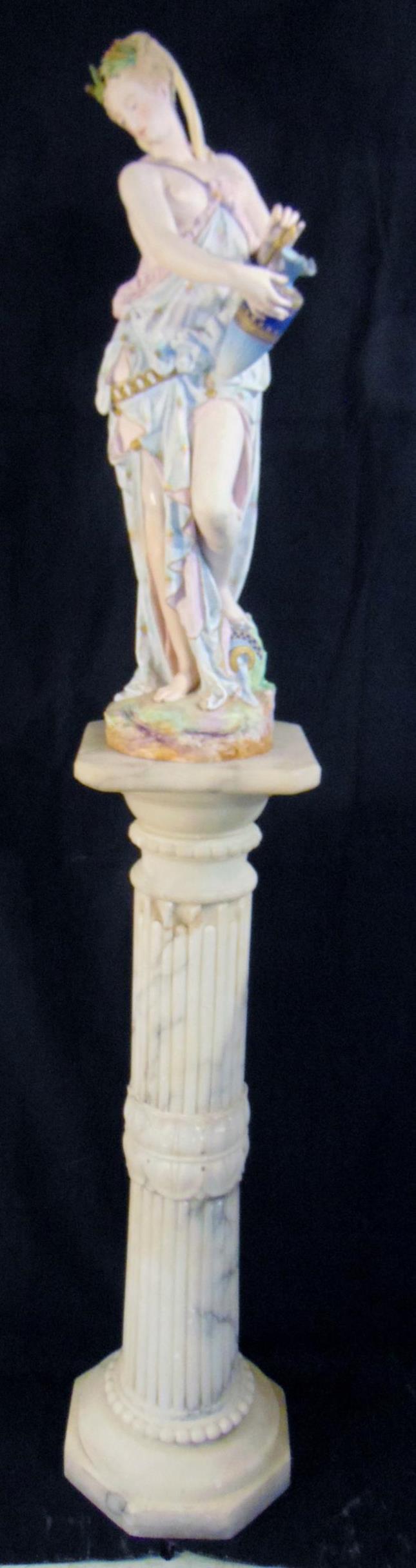 Large Victorian Bisque Statue on Marble Base (1 of 20)