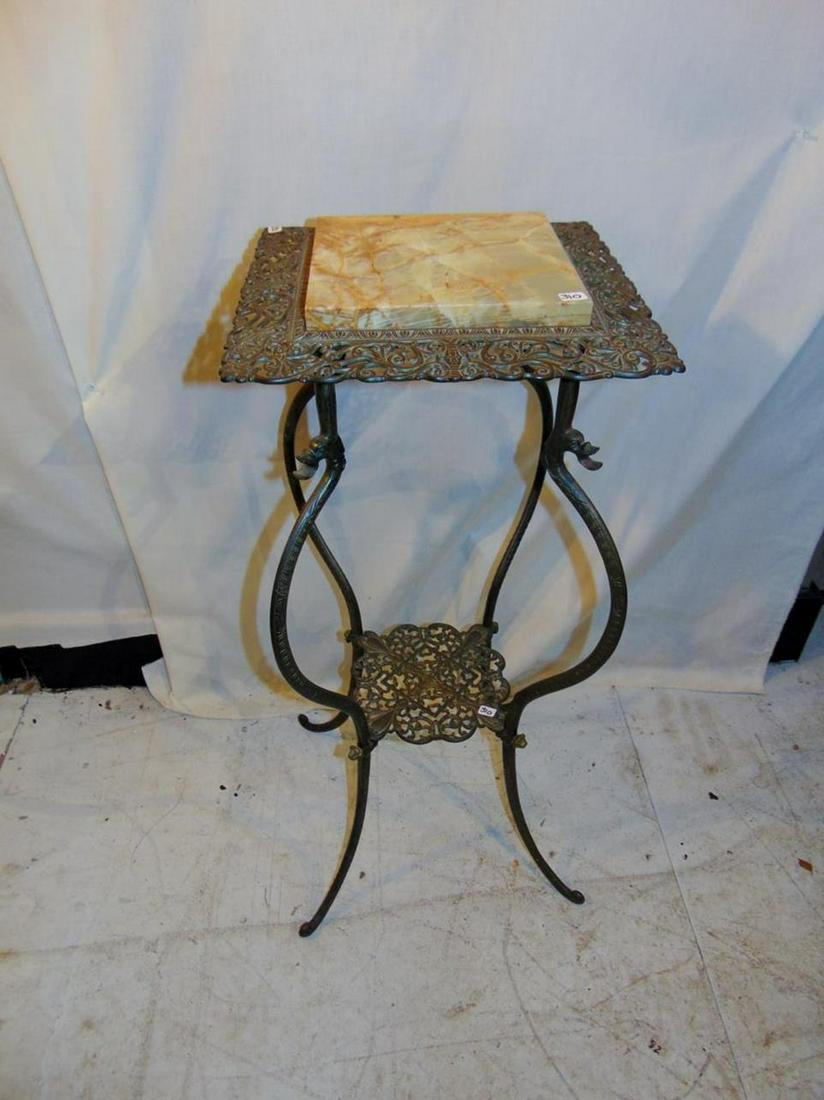 Brass and Onyx Plant Pedestal (1 of 2)